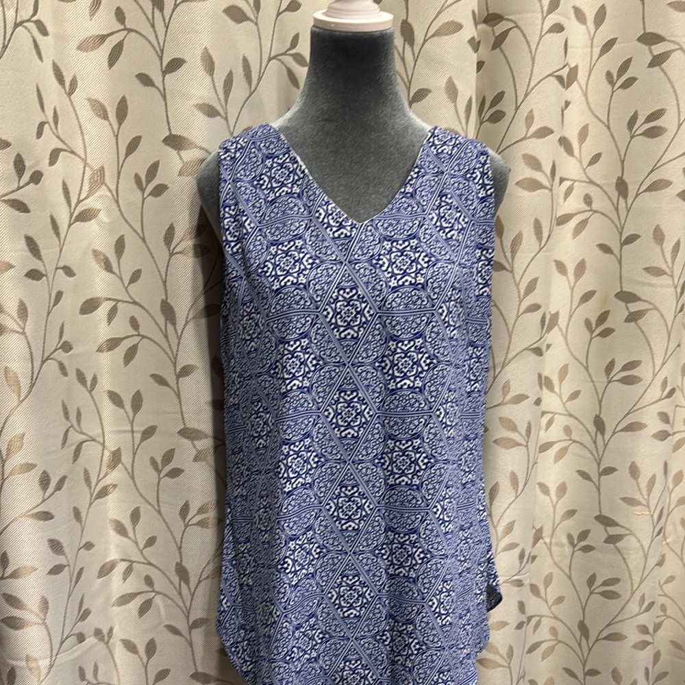 Blue Sleeveless Reversible Tank Top